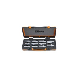 Beta 1433/C11 Serie di 11 estrattori a rulli per viti prigioniere con attacco quadro femmina 1/2" ed esagono di manovra in casse