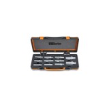 Beta 1433/C11 Serie di 11 estrattori a rulli per viti prigioniere con attacco quadro femmina 1/2" ed esagono di manovra in casse