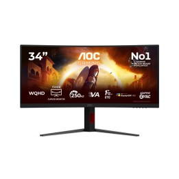 AOC G4 CU34G4ZCA monitor per computer 86.4 cm (34 ) 3440 x 1440 pixel Wide Quad HD nero rosso