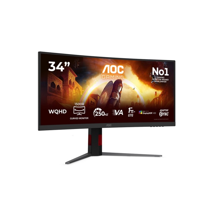 AOC G4 CU34G4ZCA monitor per computer 86.4 cm (34 ) 3440 x 1440 pixel Wide Quad HD nero rosso