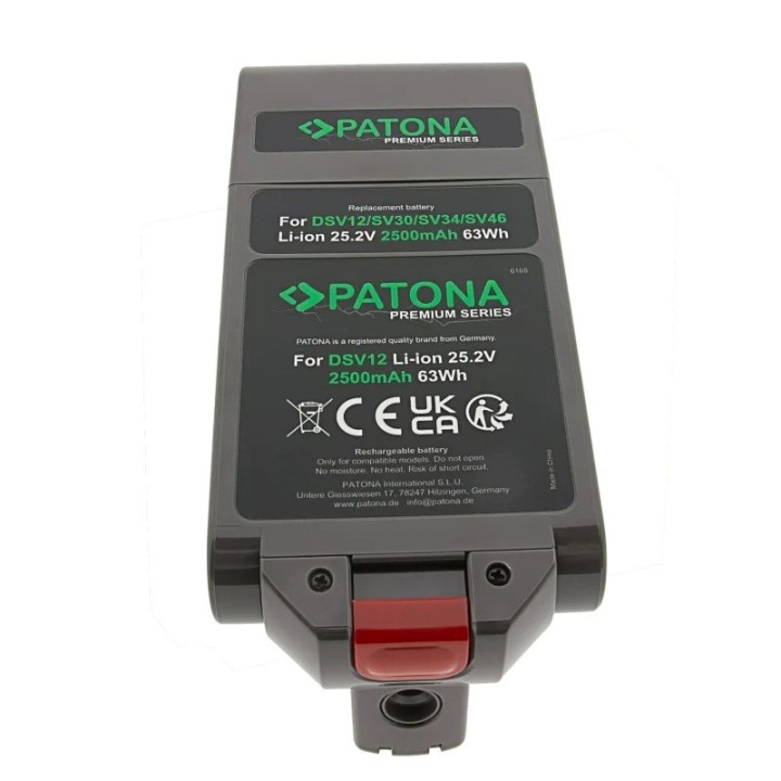 PATONA Batteria di ricambio Dyson V12 SV30 SV34 SV46 25.2 V 2500 mAh Li-Ion