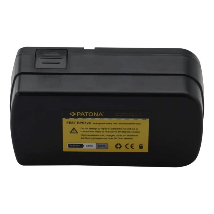 PATONA Batteria di ricambio Festool BPS12 12 V 3000 mAh Ni-MH nero