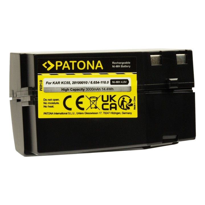 PATONA Batteria di ricambio Karcher KC55 28100010 6.654-118.0 4.8 V 3000 mAh Ni-MH