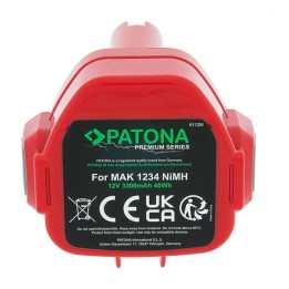 PATONA Batteria di ricambio Makita 1234 12 V 3300 mAh Ni-MH
