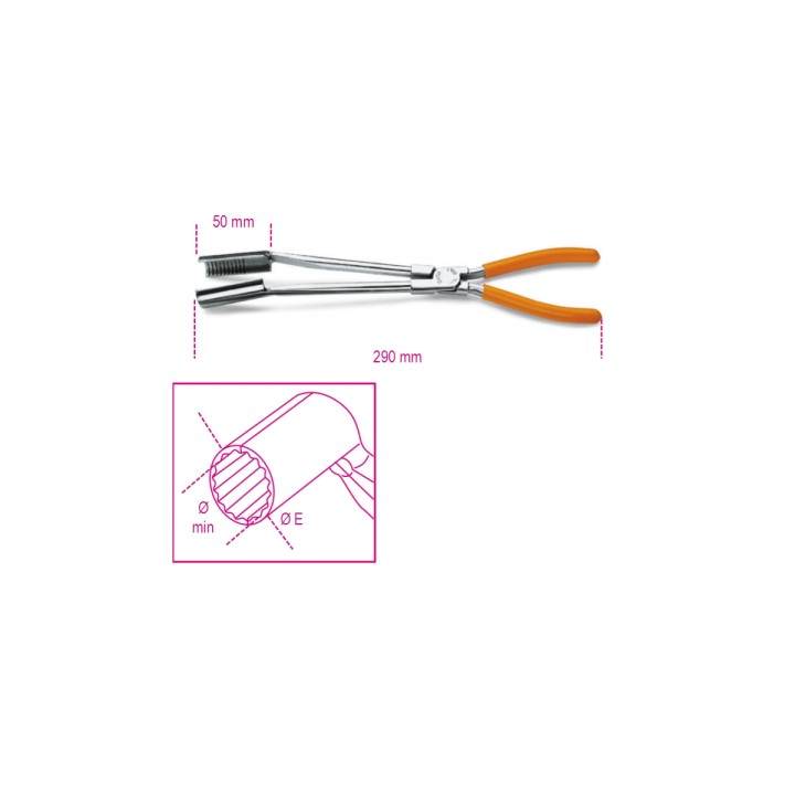 Beta 1474L Pinza per cappucci candele d’accensione a becchi lunghi piegati 15° 014740010