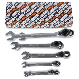Beta 142/S15 Serie di 15 chiavi combinate a cricchetto reversibile (art. 142) 001420074