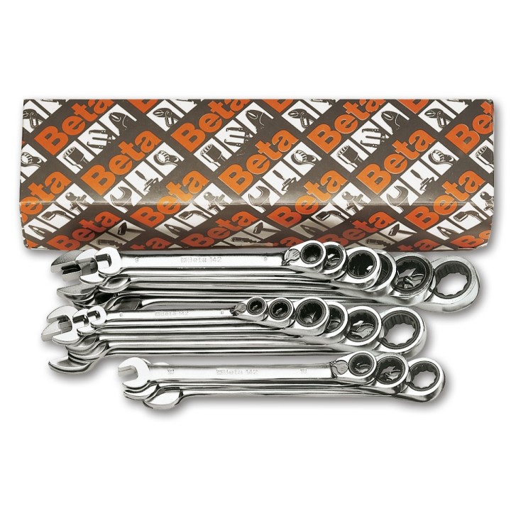 Beta 142/S15 Serie di 15 chiavi combinate a cricchetto reversibile (art. 142) 001420074