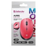 DEFENDER MOUSE AURIS MB-027 RF SILENT ROSSO 52026