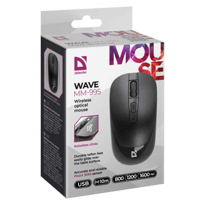 DEFENDER MOUSE WIRELESS WAVE NERO 52995