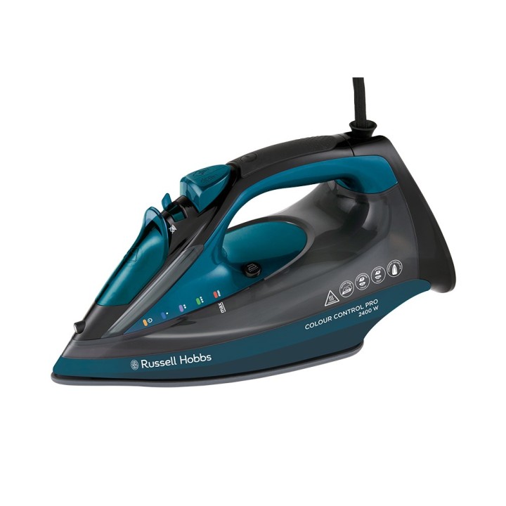 Ferro da stiro Russell Hobbs 27280-56 ferro a vapore piastra ceramica 2400 W nero blu