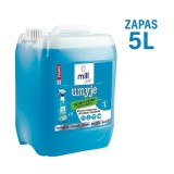 MILL CLEAN CLEANS 5 litri. Detergente liquido per finestre specchi piastrelle e piani di lavoro. Rimuove polvere e macchie di gr
