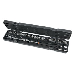 Beta 1477/C38 Kit chiave a cricchetto orientabile con bussole ribassate per tendicinghia 014770338