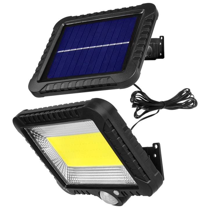 Maclean Energy MCE438 Solar LED faro con sensore di movimento IP44 5W 400lm 6000K bianco freddo batteria al litio 1300 mAh 5.5V 