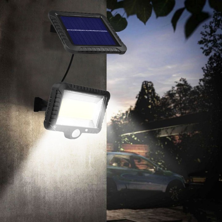 Maclean Energy MCE438 Solar LED faro con sensore di movimento IP44 5W 400lm 6000K bianco freddo batteria al litio 1300 mAh 5.5V 