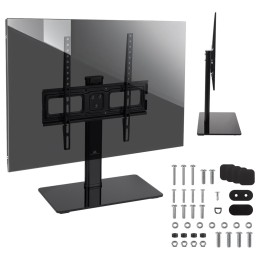 Maclean MC-450 supporto universale per TV per mobile max 40kg max VESA 400x400 32-65 base in vetro temperato regolazione altezza