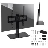 Maclean MC-450 supporto universale per TV per mobile max 40kg max VESA 400x400 32-65 base in vetro temperato regolazione altezza