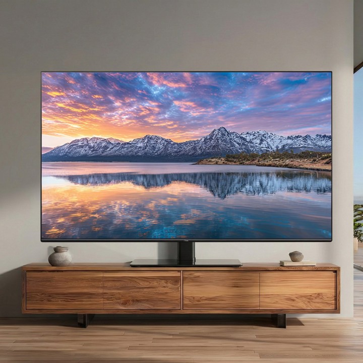 Maclean MC-450 supporto universale per TV per mobile max 40kg max VESA 400x400 32-65 base in vetro temperato regolazione altezza