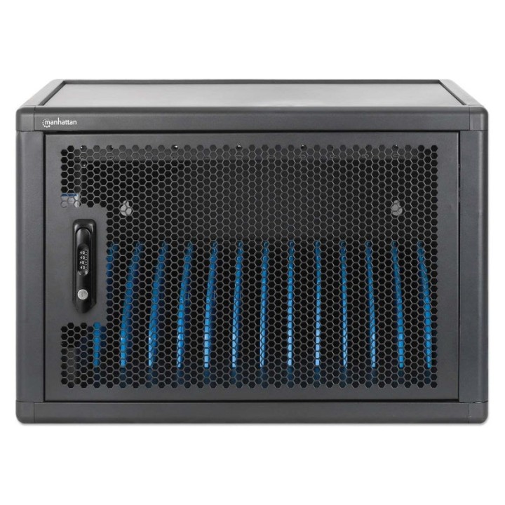 Manhattan Armadietto di ricarica per laptop da scrivania (o carrello) tramite USB-C 65W 16 12 scomparti idoneo per laptop USB-C 