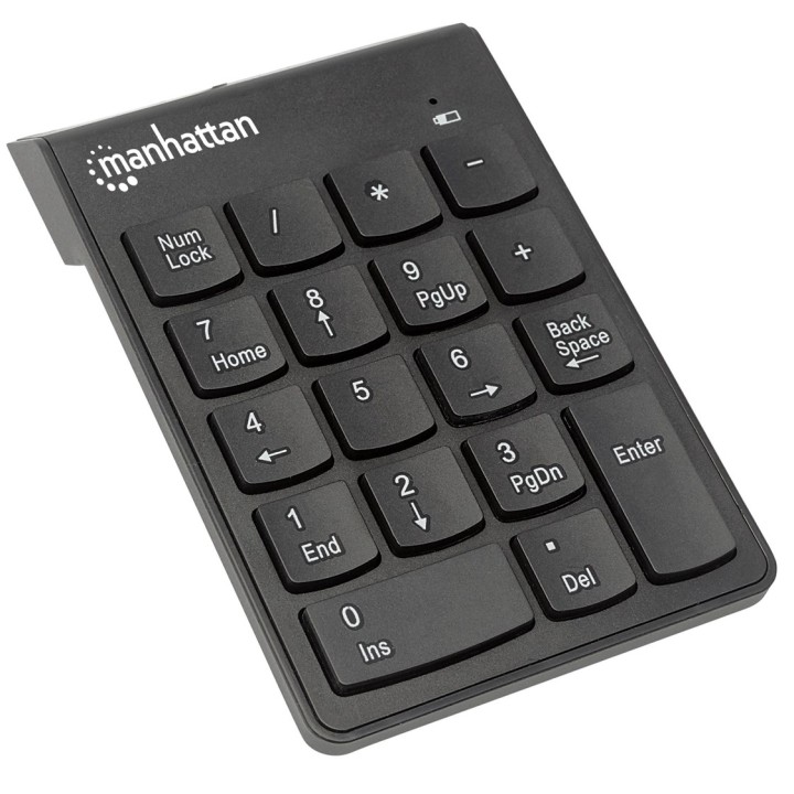 Manhattan Tastierino numerico wireless (2.4GHz) USB-A ricevitore micro 18 tasti a dimensione intera interruttori a membrana gest