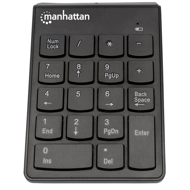 Manhattan Tastierino numerico wireless (2.4GHz) USB-A ricevitore micro 18 tasti a dimensione intera interruttori a membrana gest