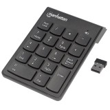 Manhattan Tastierino numerico wireless (2.4GHz) USB-A ricevitore micro 18 tasti a dimensione intera interruttori a membrana gest