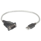 Manhattan cavo convertitore USB-A a seriale 45cm maschio-maschio Serial/RS232/COM/DB9 chip Prolific PL-2303RA cavo nero/argento 