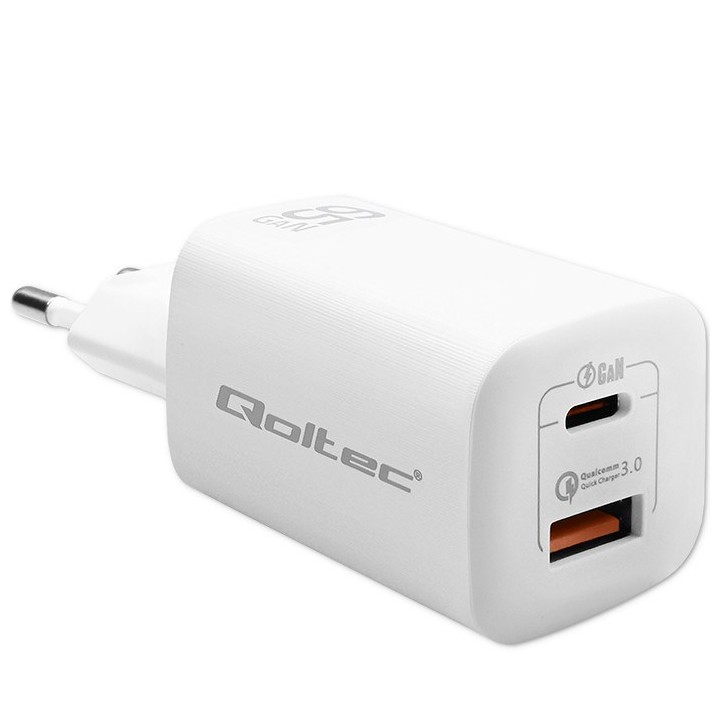 Qoltec 50765 caricatore dispositivi mobili laptop console portatile da gioco power bank smartphone smartwatch tablet bianco AC r