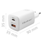 Qoltec 50765 caricatore dispositivi mobili laptop console portatile da gioco power bank smartphone smartwatch tablet bianco AC r