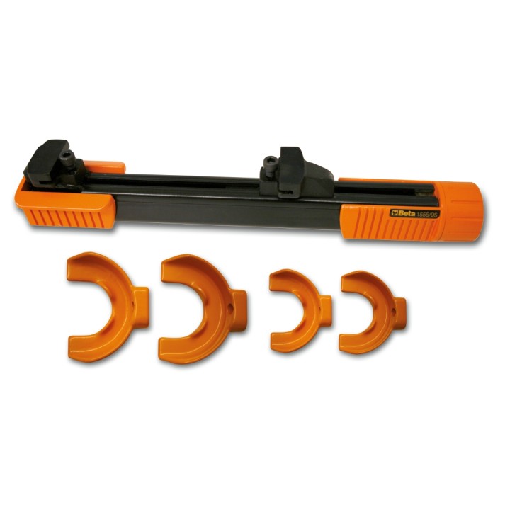 Beta 1555/QS Pressore per molle ammortizzatori Mac Pherson ed equivalenti con quattro staffe e protezioni corpo 015550005