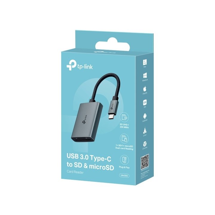 TP-Link UA430C lettore di schede USB 3.2 Gen 1 (3.1 Gen 1) Type-C Grigio