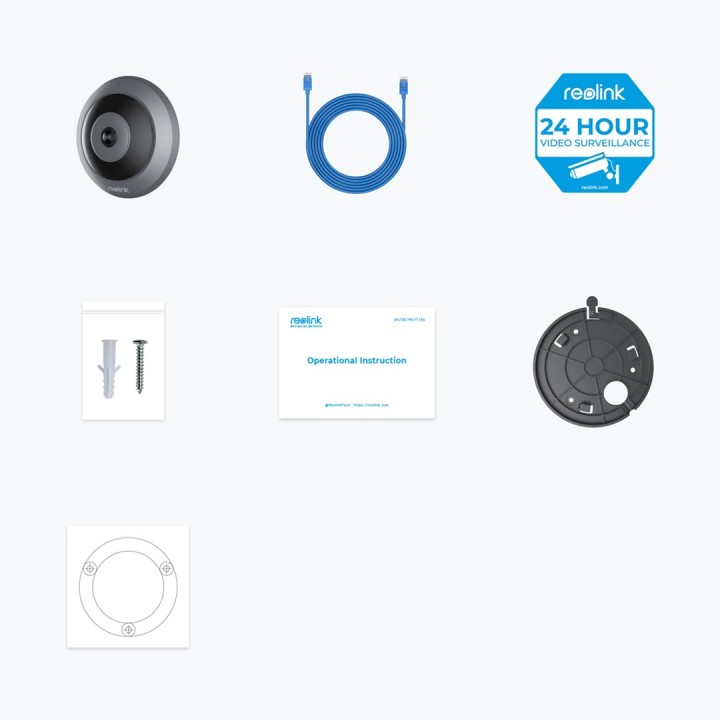 Reolink Serie Fisheye P520 - 6MP Telecamera Fisheye Interna PoE Vista a 360° Modalità di Visualizzazione Multiple Rilevamento Pe