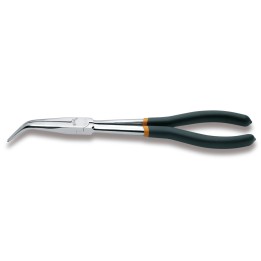 Beta 1009L/B Pinza a becchi mezzotondi lunghissimi zigrinati piegati a 45° per impieghi speciali manici ricoperti con 2 strati d