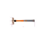 Beta 1377BA 340PL Martello con testa tonda e penna sferica per calderai e lattonieri, manico in fibra, antiscintilla 013770884