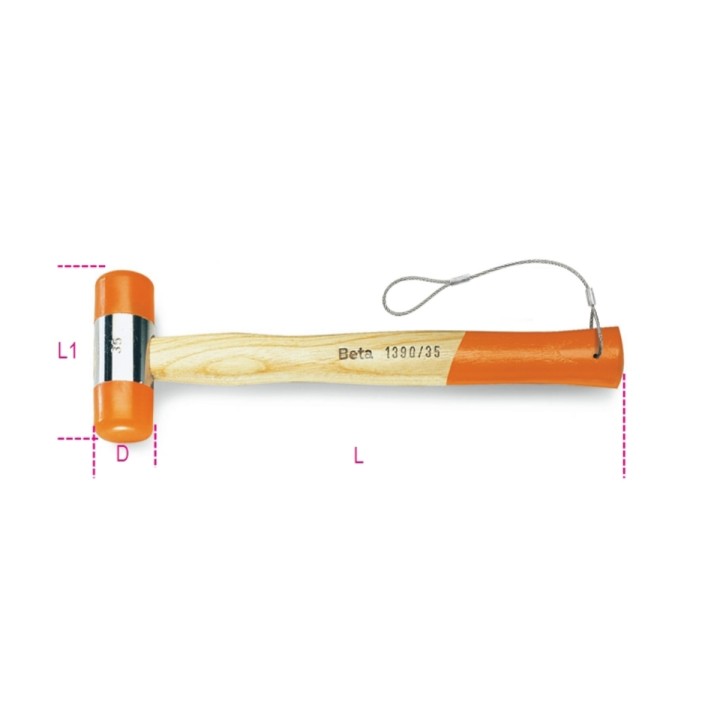 Beta 1390HS 35 Mazzuole con battenti intercambiabili in materiale plastico manico in legno H-SAFE 013904035