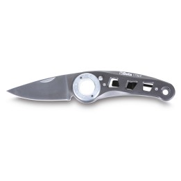 Beta 1778P Coltello a serramanico lama ed impugnatura in acciaio inossidabile a alluminio, con apertura a pulsante 017780088