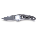Beta 1778P Coltello a serramanico lama ed impugnatura in acciaio inossidabile a alluminio, con apertura a pulsante 017780088