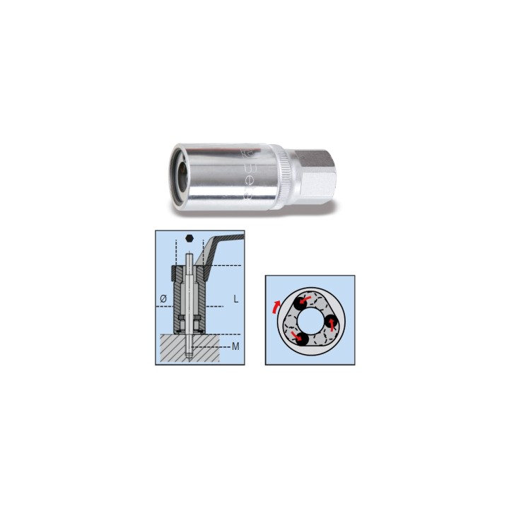 Beta 1433 14 Estrattori a rulli per viti prigioniere con attacco quadro femmina 1/2" 014330014