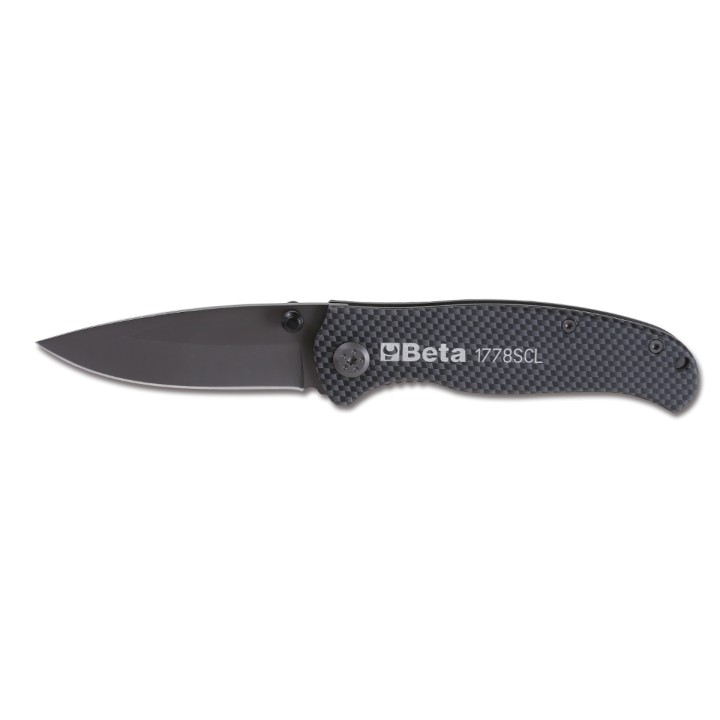 Beta 1778SCL Coltello a serramanico con finitura soft carbon look lama in acciaio temprato • in astuccio 017780089