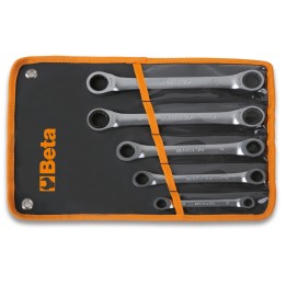 Beta 195/B5 Serie di 5 chiavi poligonali doppie diritte a cricchetto (art. 195) in busta 001950066