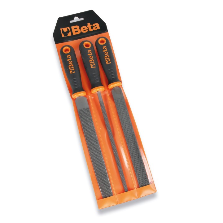 Beta 1719BMR/B3 Serie di 3 raspe a taglio mezzodolce, con impugnatura, in busta appendibile 017190358