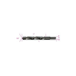 Beta 410A 19,00 Punte elicoidali cilindriche serie corta in acciaio HSS rullate brunite con codolo ridotto di 13mm 004100297
