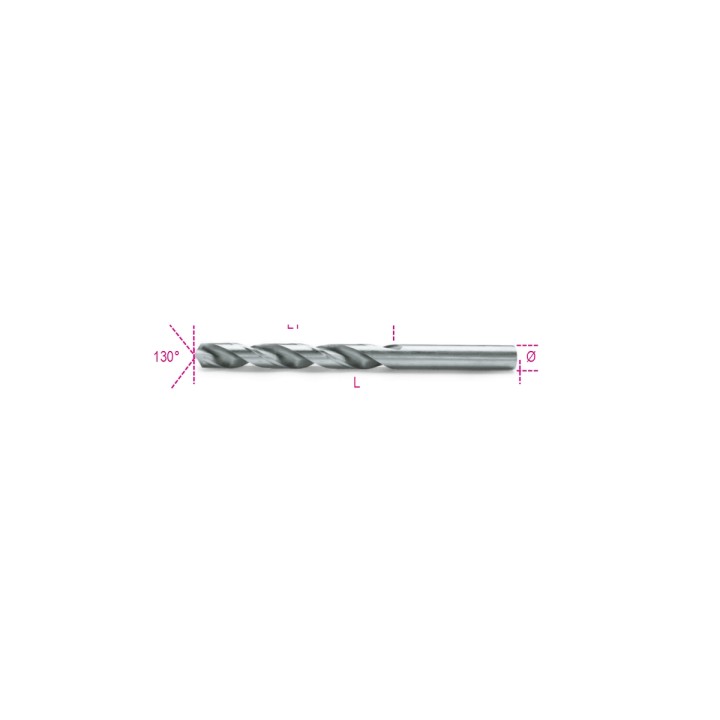 Beta 412 3,25 Punte elicoidali cilindriche serie corta in acciaio HSS rettificate lucide 004120067