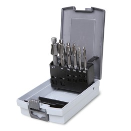 Beta 421/SP6 Serie di 6 svasatori con perno guida grado fine in acciaio HSS 004210019
