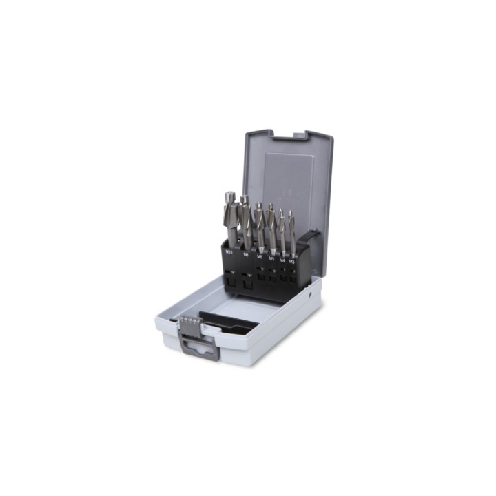 Beta 421/SP6 Serie di 6 svasatori con perno guida grado fine in acciaio HSS 004210019