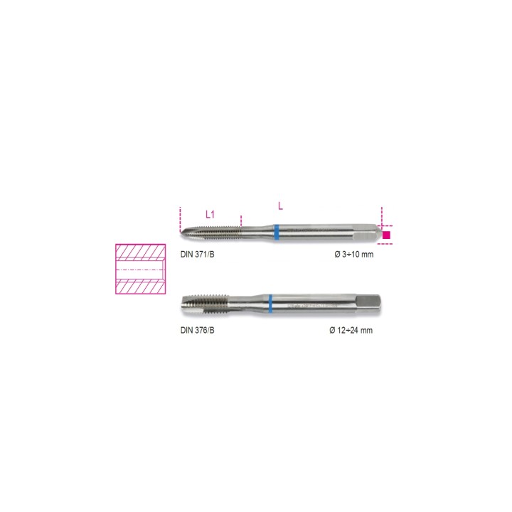 Beta 428FP 16 Maschi a macchina per fori passanti passo grosso in acciaio HSS 004280016