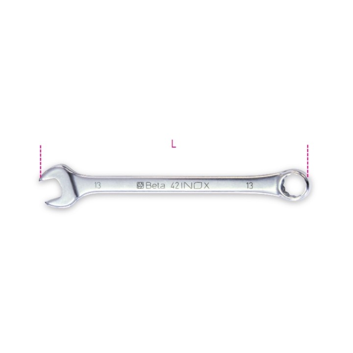 Beta 42INOX 27 Chiavi combinate a forchetta e poligonale piegata in acciaio inossidabile 000420327