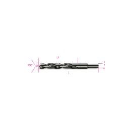 Beta 412A 20,00 Punte elicoidali cilindriche serie corta in acciaio HSS rettificate brunite con codolo ridotto di 13 mm 00412022