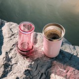 AEROPRESS Go Plus caffettiera con tazza termica rosa 475 ml