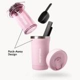 AEROPRESS Go Plus caffettiera con tazza termica rosa 475 ml
