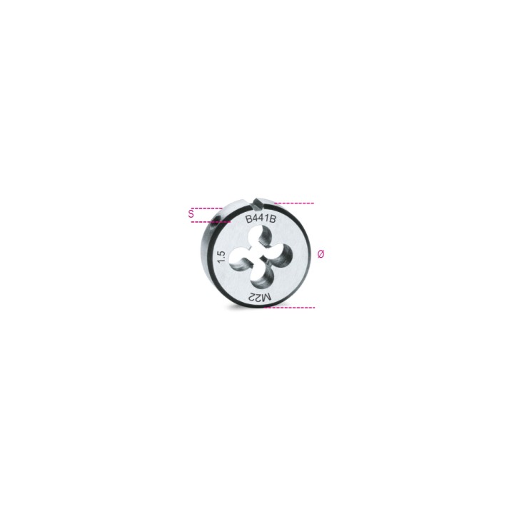 Beta 441B 24X1,5 Filiere tonde filettatura metrica passo fine in acciaio al cromo 004410121